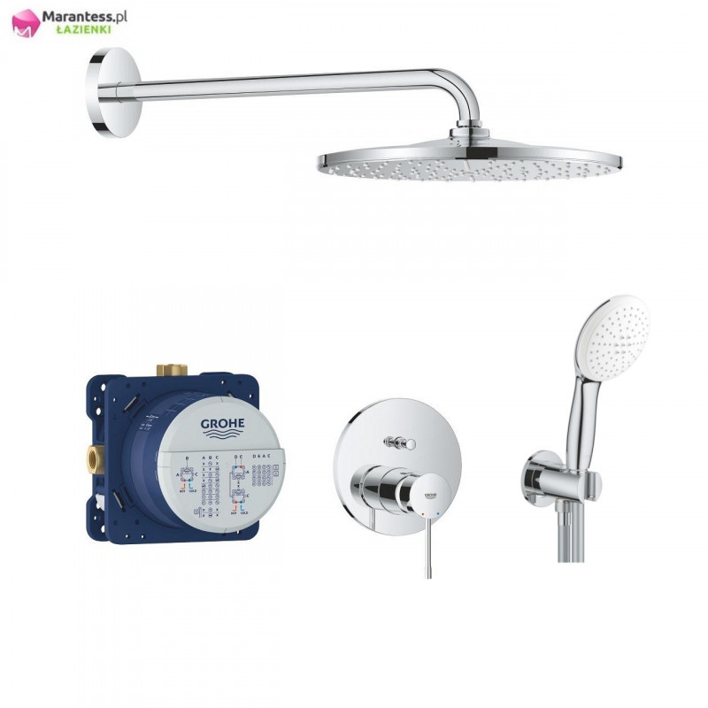 Grohe Essence New Smartbox zestaw podtynkowy kompletny z deszczownicą Rainshower 310 Mono chrom 24058001NAT21