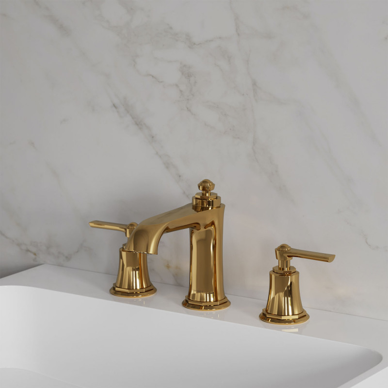 Omnires Armance bateria umywalkowa 3-otworowa retro z korkiem złoty AM5214GL