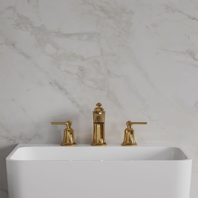 Omnires Armance bateria umywalkowa 3-otworowa retro z korkiem złoty AM5214GL