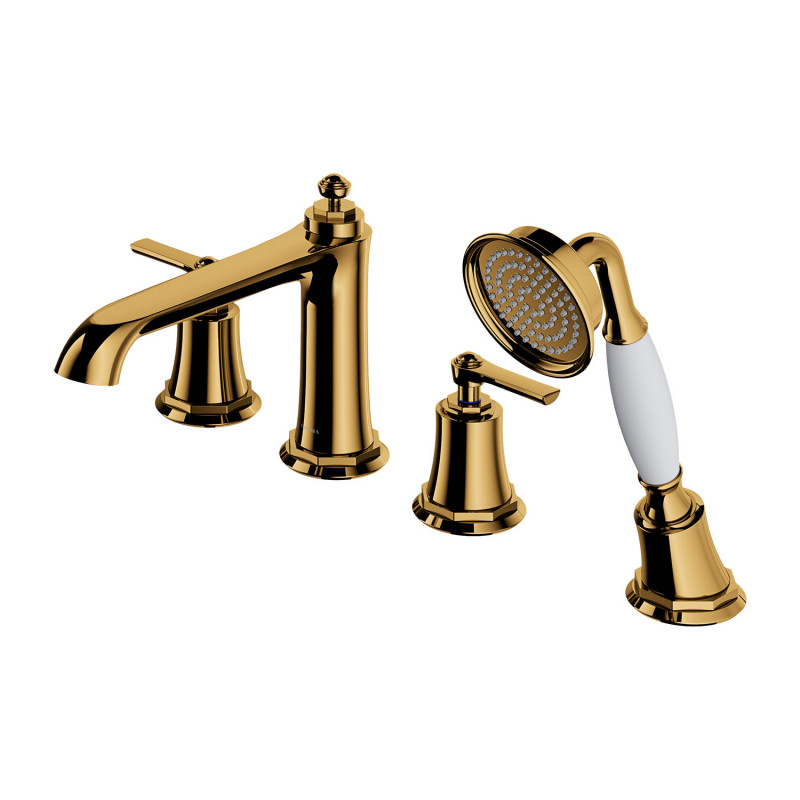 Omnires Armance bateria wannowa 4-otworowa retro złoty AM5232GL