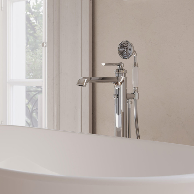 Omnires Armance bateria wannowa wolnostojąca podłogowa retro chrom AM5233CR