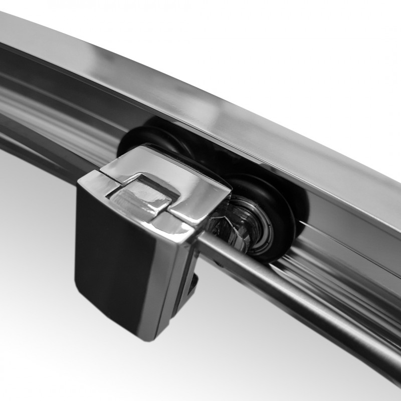 Radaway Alienta A kabina półokrągła 80x80 drzwi przesuwne chrom przeźroczyste Easy Clean 10228080-01-01