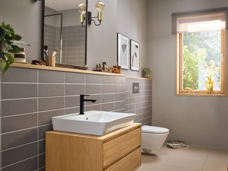 Hansgrohe FinishPlus Rebris E CoolStart bateria umywalkowa 110 bez korka czarny matowy 72560670