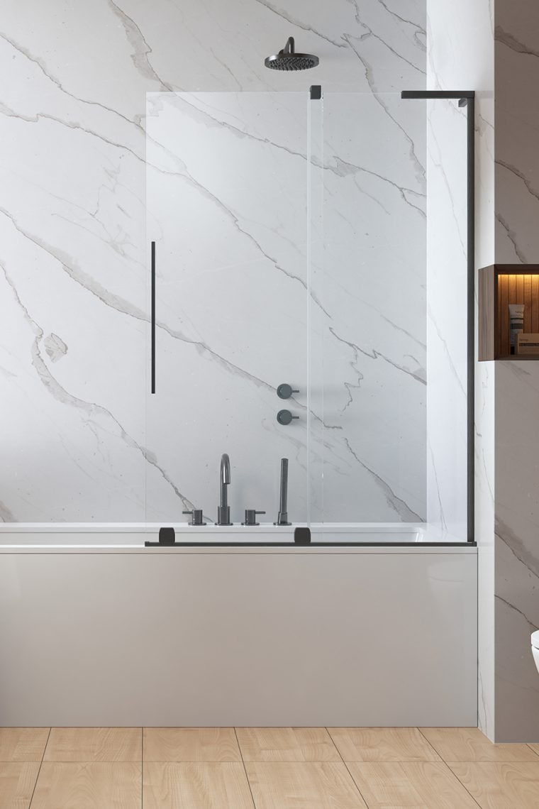 Radaway Furo SL Brushed GunMetal PND II parawan wannowy przesuwny 100 cm prawy gunmetal przeźroczyste Easy Clean 10309538-92-01R + 10112494-01-01