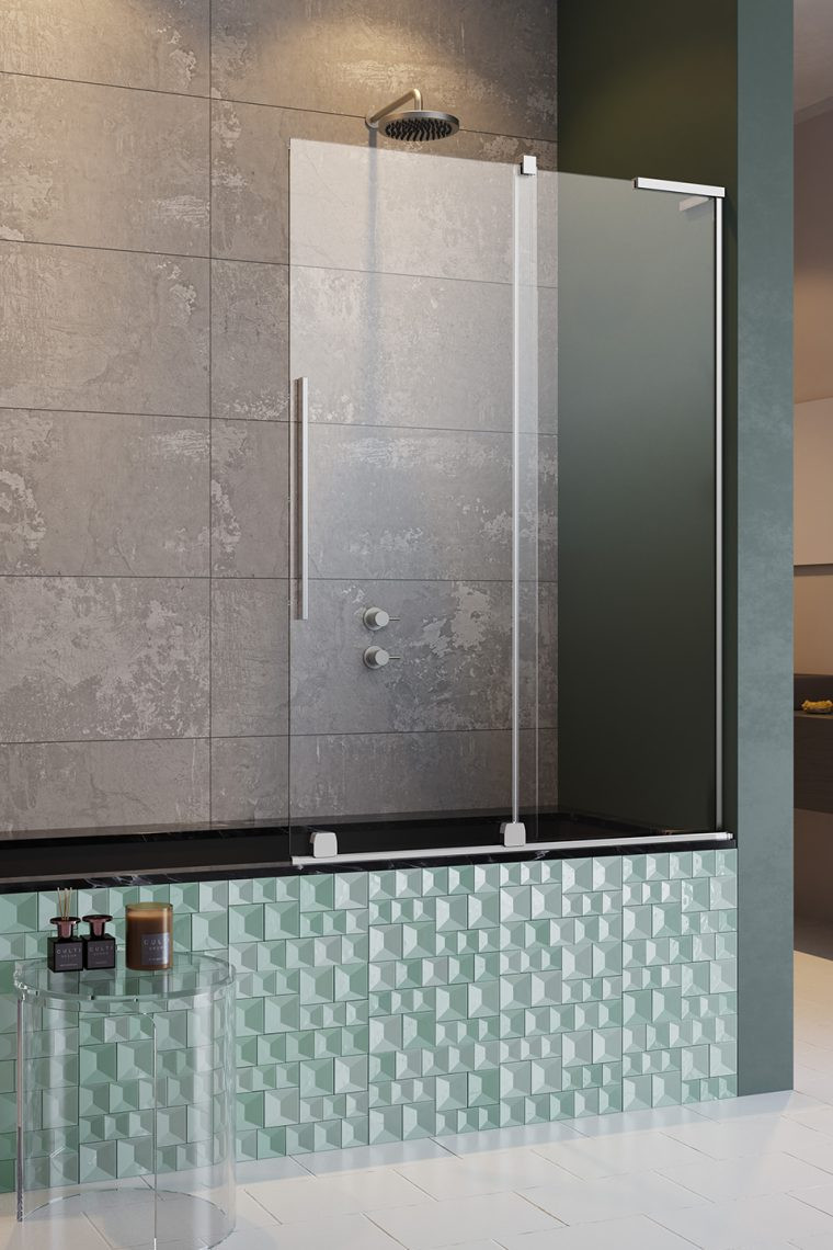 Radaway Furo SL PND II parawan wannowy przesuwny 100 cm prawy chrom przeźroczyste Easy Clean 10309538-01-01R + 10112494-01-01