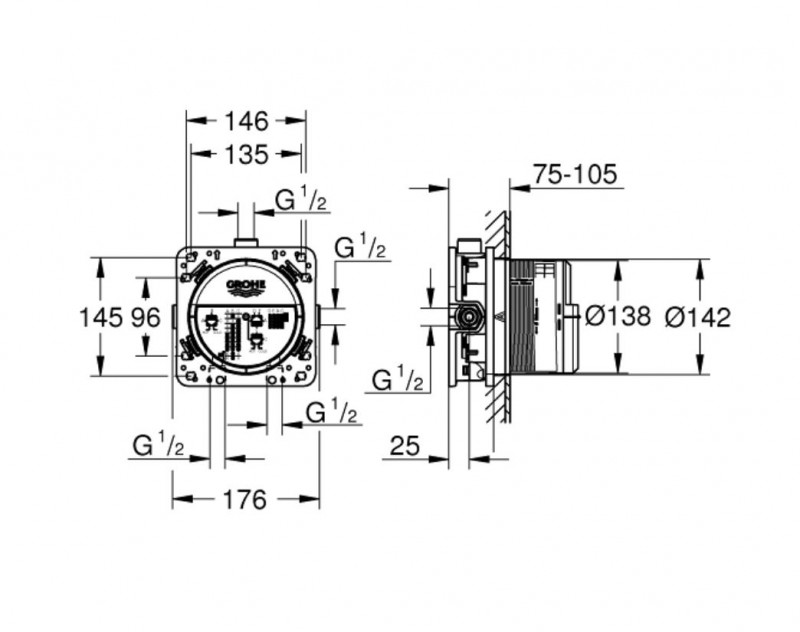 Grohe Rapido SmartBox uniwersalny element podtynkowy 1/2 35604000