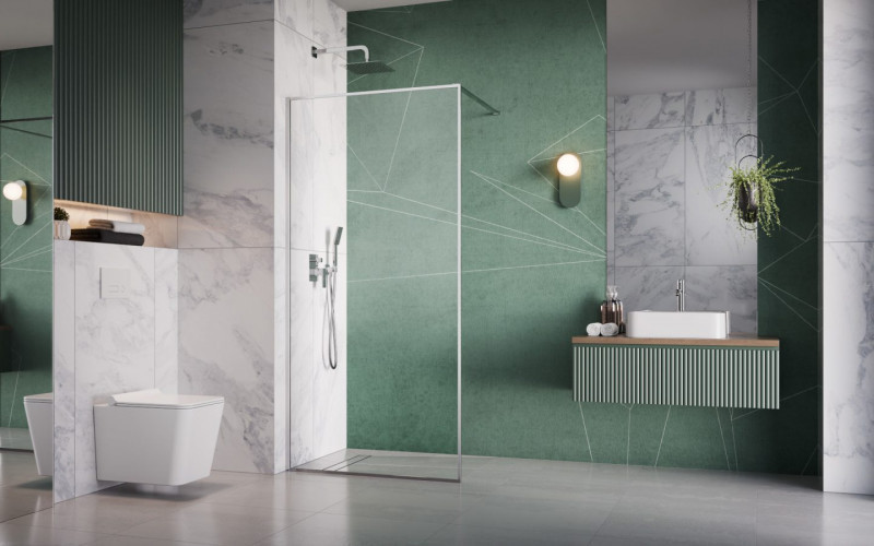 Radaway Modo F II kabina typu Walk-In 120 chrom L/P przeźroczyste Easy Clean 10409124-01-01