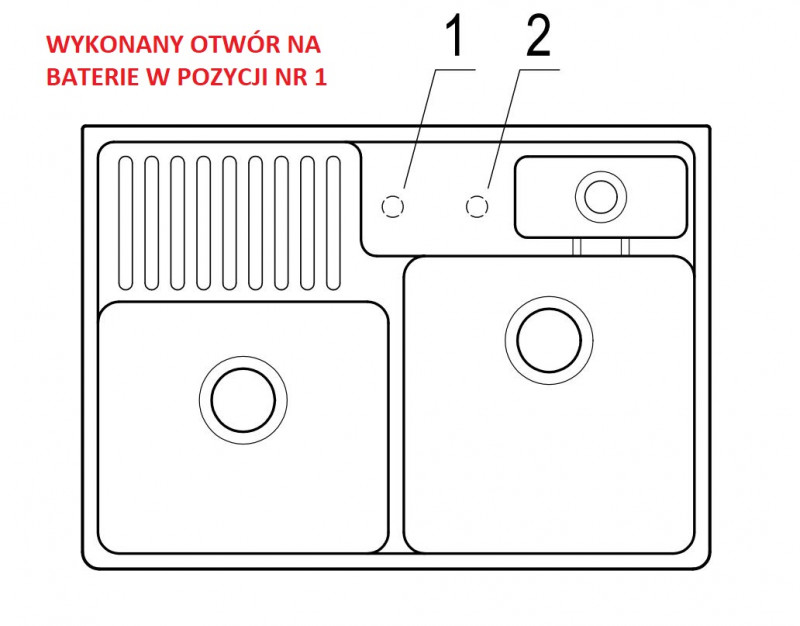 Villeroy&Boch zlewozmywak ceramiczny farmerski 2 komory z otworem na baterie Weiss Alpin CeramicPlus 632391R1HL1