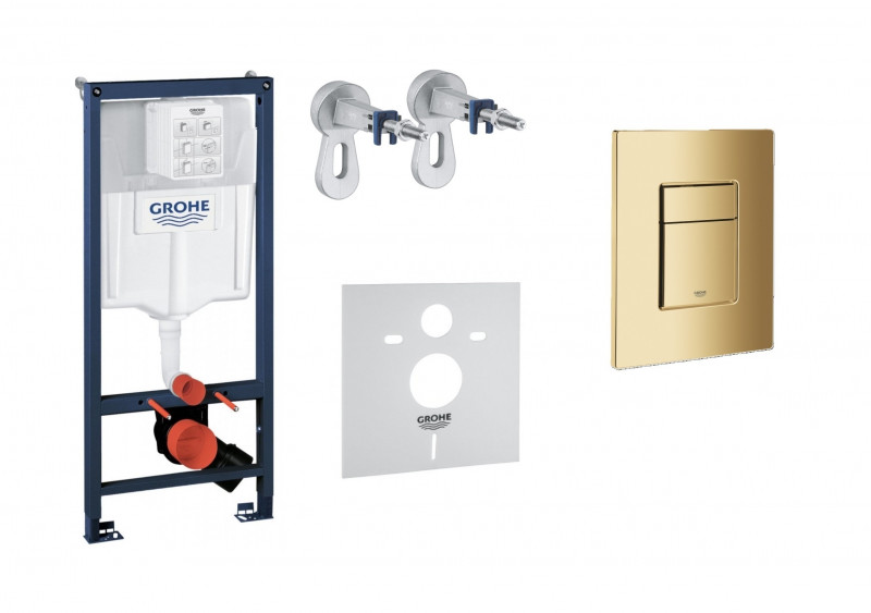 Grohe Rapid SL Skate Cosmopolitan stelaż podtynkowy do WC 4w1 kompletny z przyciskiem 38732GL0 Cool Sunrise złoty połysk