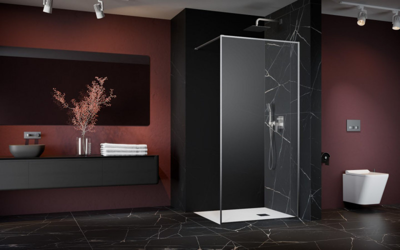 Radaway Modo F Brushed Nickel II kabina typu Walk-In 120 nikiel szczotkowany L/P przeźroczyste Easy Clean 10409124-91-01