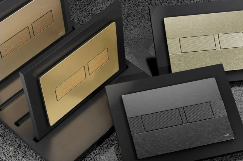 Tece Solid przycisk spłukujący metalowy do stelaża WC mosiądz szczotkowany 9240436