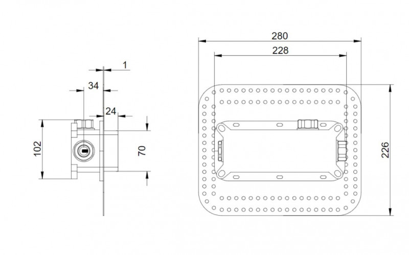 Villeroy&Boch Uniwersalny element podtynkowy do baterii umywalkowej TVW00015200000
