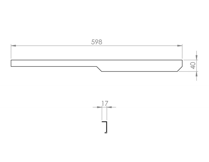 Elita Soho uchwyt meblowy 60 cm czarny mat 168647