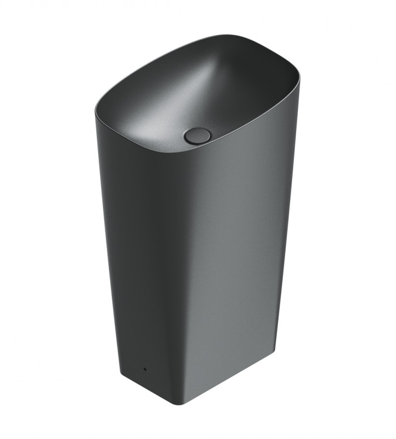 Catalano Green Lux umywalka wolnostojąca 55x38 odpływ podłoga czarny nero satinato Cataglaze 0428550022