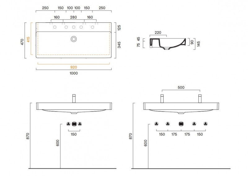 Catalano Green umywalka 100x47 bez otworu biały połysk Cataglaze 0421000001