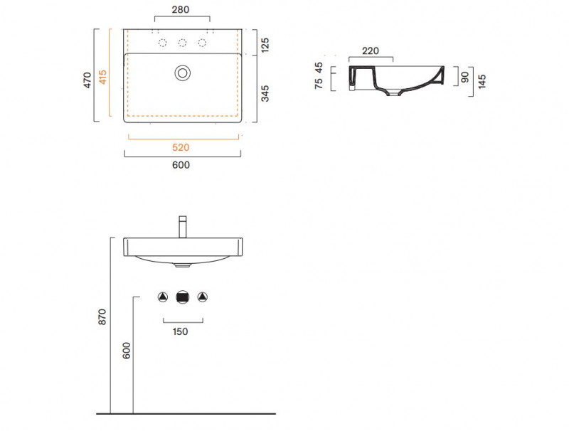 Catalano Green umywalka 60x47 bez otworu biały połysk Cataglaze 0420600001