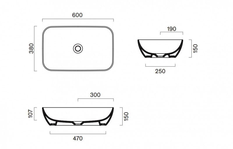 Catalano Green umywalka nablatowa 60x38 biały matowy Cataglaze 0422610021