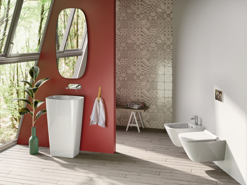 Catalano Green Lux umywalka wolnostojąca 55x38 odpływ podłoga biały matowy Cataglaze 0428550021