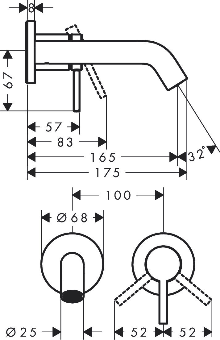 Hansgrohe Tecturis S bateria umywalkowa podtynkowa z wylewką 16,5cm biały matowy 73350700