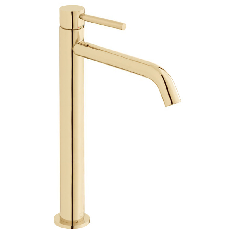 Vado Origins bateria umywalkowa wysoka bez korka złoty polerowany IND-ORI200E/SB-BG