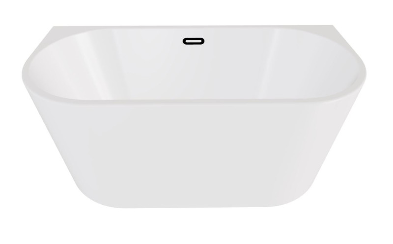 Besco Vica New wanna wolnostojąca przyścienna 150x80 cm akryl biały klik-klak czarny WAS-150VNCZ