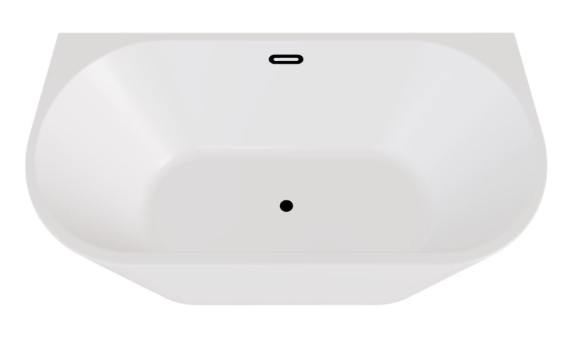 Besco Vica New wanna wolnostojąca przyścienna 150x80 cm akryl biały klik-klak czarny WAS-150VNCZ