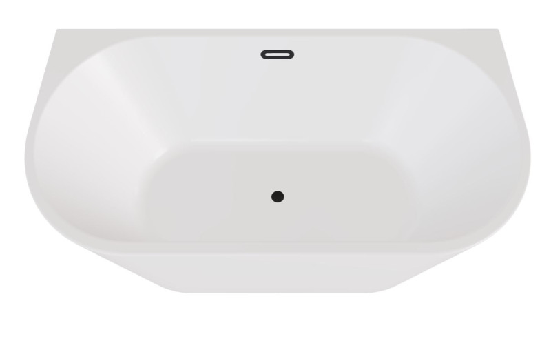 Besco Vica New wanna wolnostojąca przyścienna 150x80 cm akryl biały klik-klak grafit WAS-150VNGR