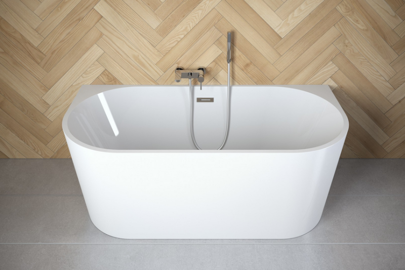 Besco Vica New wanna wolnostojąca przyścienna 170x80 cm akryl biały klik-klak chrom WAS-170VN