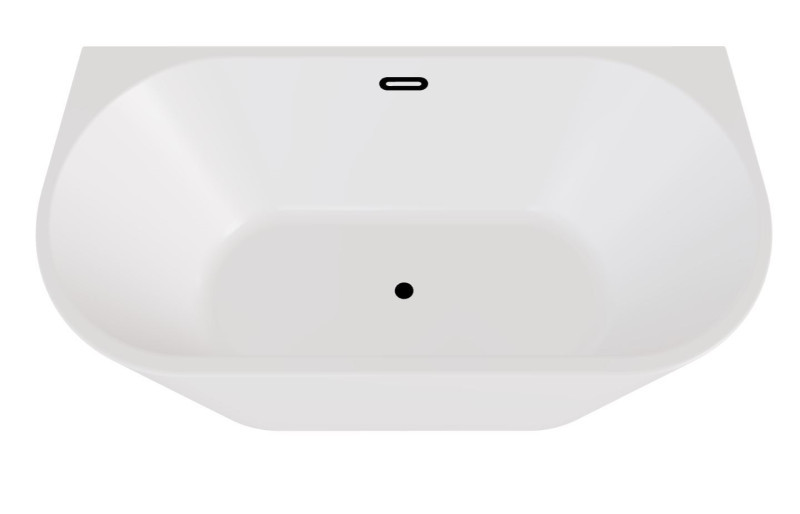 Besco Vica New wanna wolnostojąca przyścienna 160x80 cm akryl biały klik-klak czarny WAS-160VNCZ