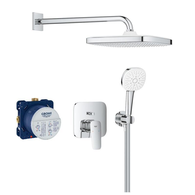 GROHE Cubeo kompletny podtynkowy zestaw prysznicowy z deszczownicą Tempesta 250 1053360000 + 35600000