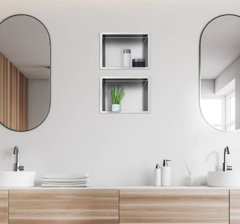 BALNEO WALL-BOX ONE Półka 30x20x10 cm podtynkowa, wnękowa, do zabudowy stal nierdzewna inox B0101010110-1