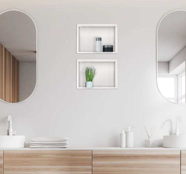 BALNEO WALL-BOX ONE Półka 30x20x10 cm podtynkowa, wnękowa, do zabudowy stal nierdzewna biały B0101050210-1-1