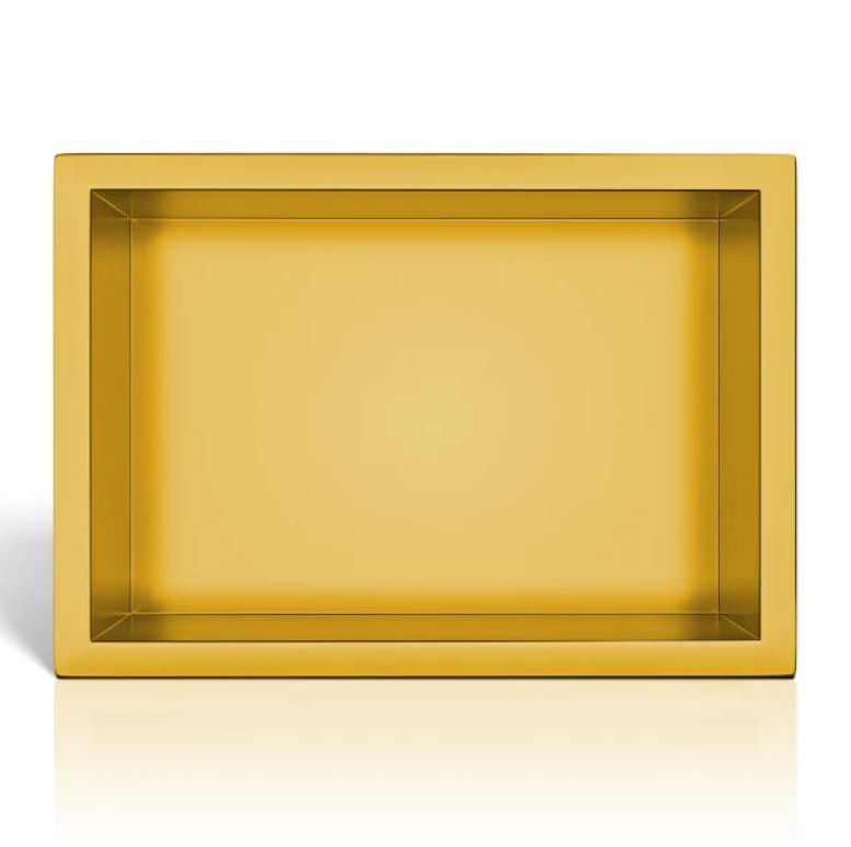 BALNEO WALL-BOX ONE Półka 30x20x10 cm podtynkowa, wnękowa, do zabudowy stal nierdzewna, powłoka PVD gold złoty szczotkowany B0101030310-1