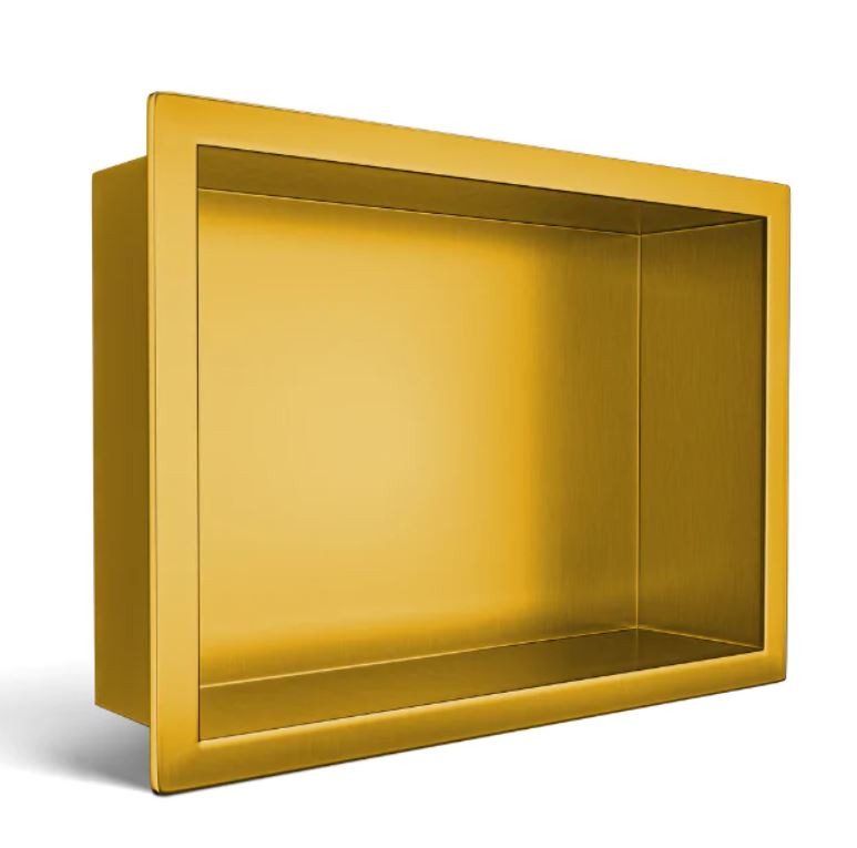 BALNEO WALL-BOX ONE Półka 30x20x10 cm podtynkowa, wnękowa, do zabudowy stal nierdzewna, powłoka PVD gold złoty szczotkowany B0101030310-1