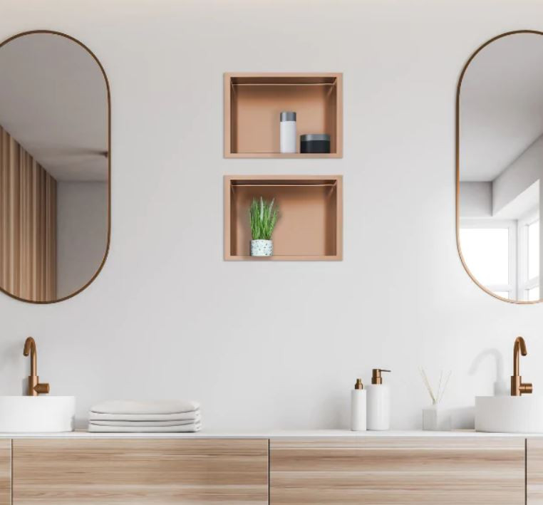 BALNEO WALL-BOX ONE Półka 30x20x10 cm podtynkowa, wnękowa, do zabudowy stal nierdzewna, powłoka PVD cooper miedź szczotkowana B0101040310-1