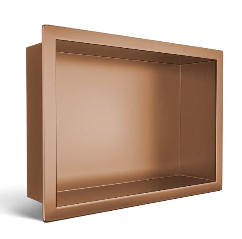 BALNEO WALL-BOX ONE Półka 30x20x10 cm podtynkowa, wnękowa, do zabudowy stal nierdzewna, powłoka PVD cooper miedź szczotkowana B0101040310-1