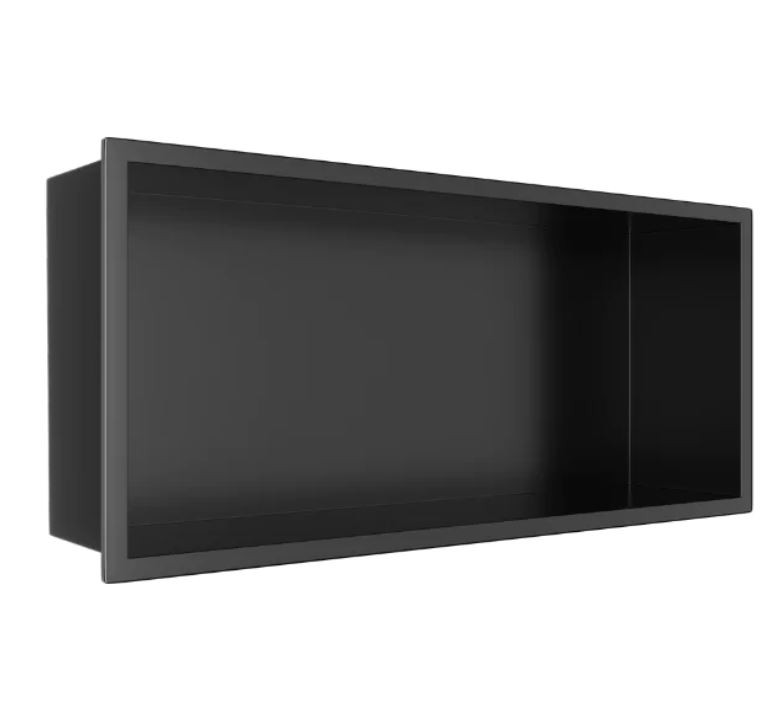 BALNEO WALL-BOX ONE Półka 45x20x10 cm podtynkowa, wnękowa, do zabudowy stal nierdzewna teflon czarny mat B0101020410-2