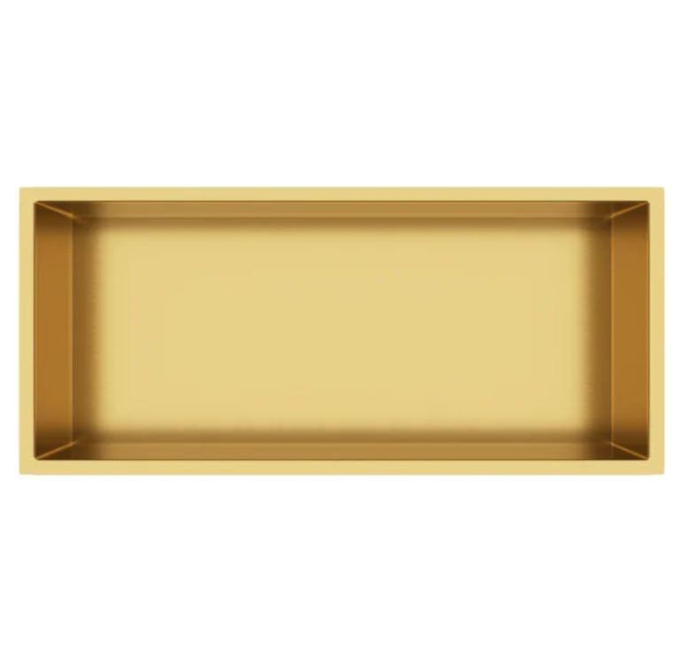 BALNEO WALL-BOX ONE Półka 45x20x10 cm podtynkowa, wnękowa, do zabudowy stal nierdzewna powłoka PVD złoty szczotkowany B0101030310-2