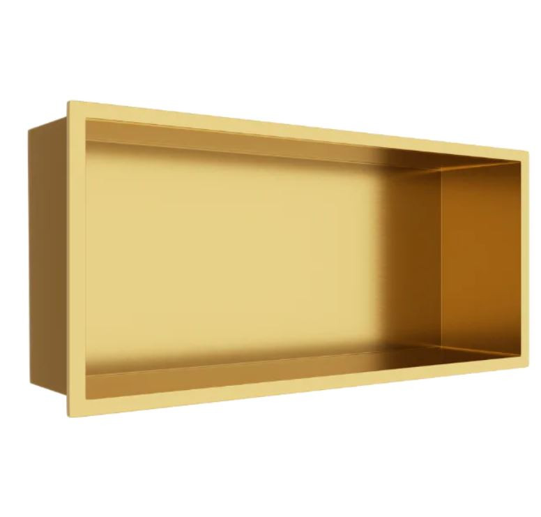BALNEO WALL-BOX ONE Półka 45x20x10 cm podtynkowa, wnękowa, do zabudowy stal nierdzewna powłoka PVD złoty szczotkowany B0101030310-2