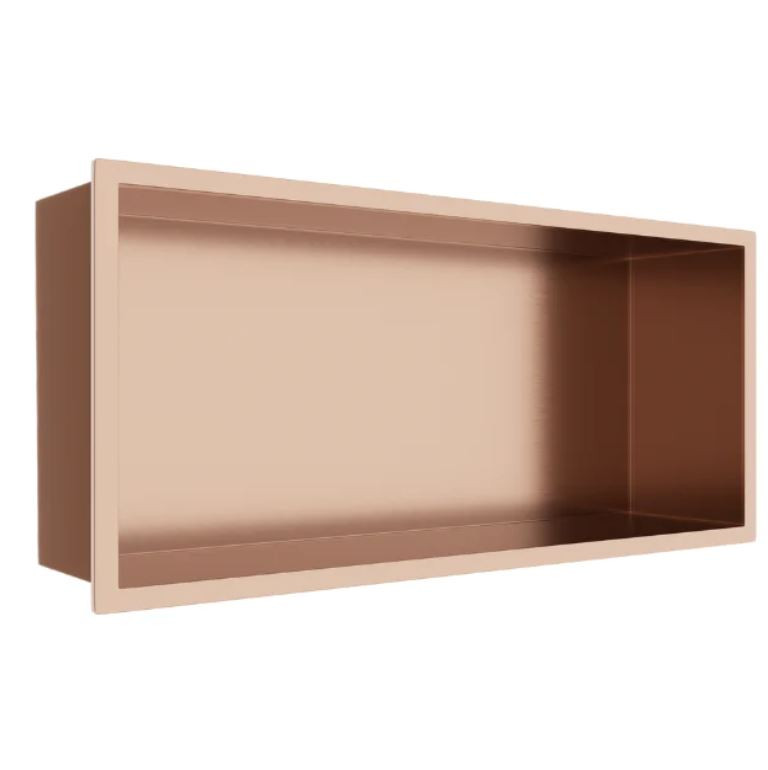BALNEO WALL-BOX ONE Półka 45x20x10 cm podtynkowa, wnękowa, do zabudowy stal nierdzewna powłoka PVD miedź szczotkowana B0101040310-2