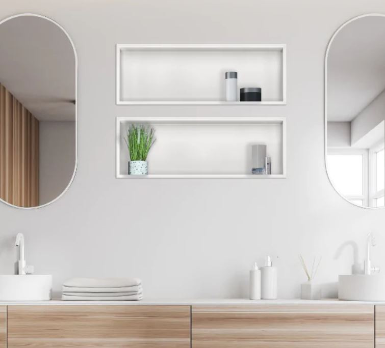 BALNEO WALL-BOX ONE Półka 60x20x10 cm podtynkowa, wnękowa, do zabudowy stal nierdzewna biały mat B0101050210-3