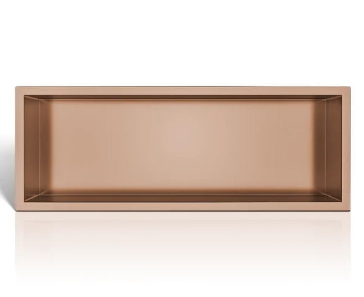 BALNEO WALL-BOX ONE Półka 60x20x10 cm podtynkowa, wnękowa, do zabudowy stal nierdzewna PVD miedź szczotkowana B0101040310-3
