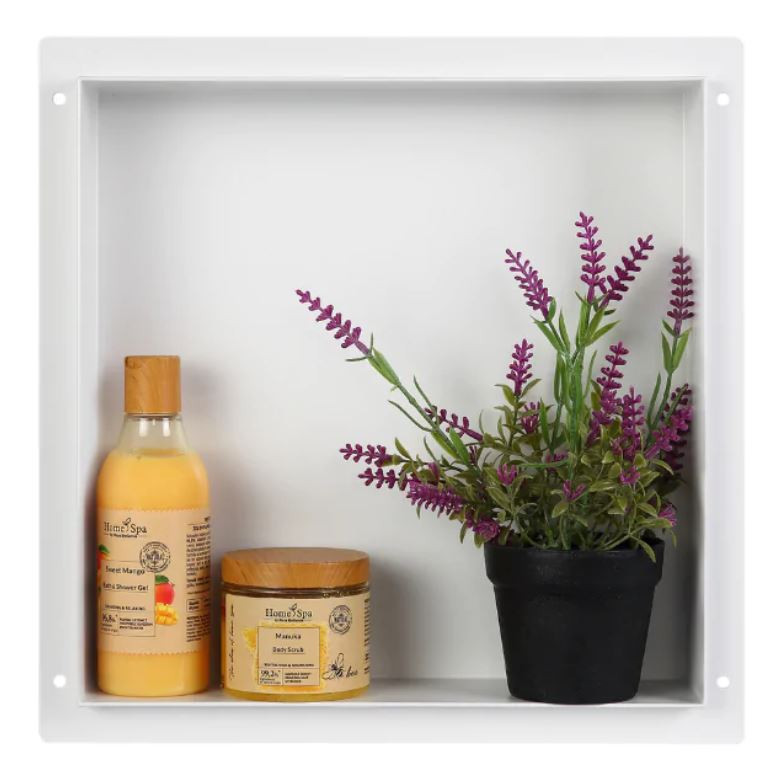 BALNEO WALL BOX No Rim Półka 30x30x10 cm podtynkowa bez kołnierza, wnękowa, do zabudowy stal nierdzewna biały OB-WH2-NR