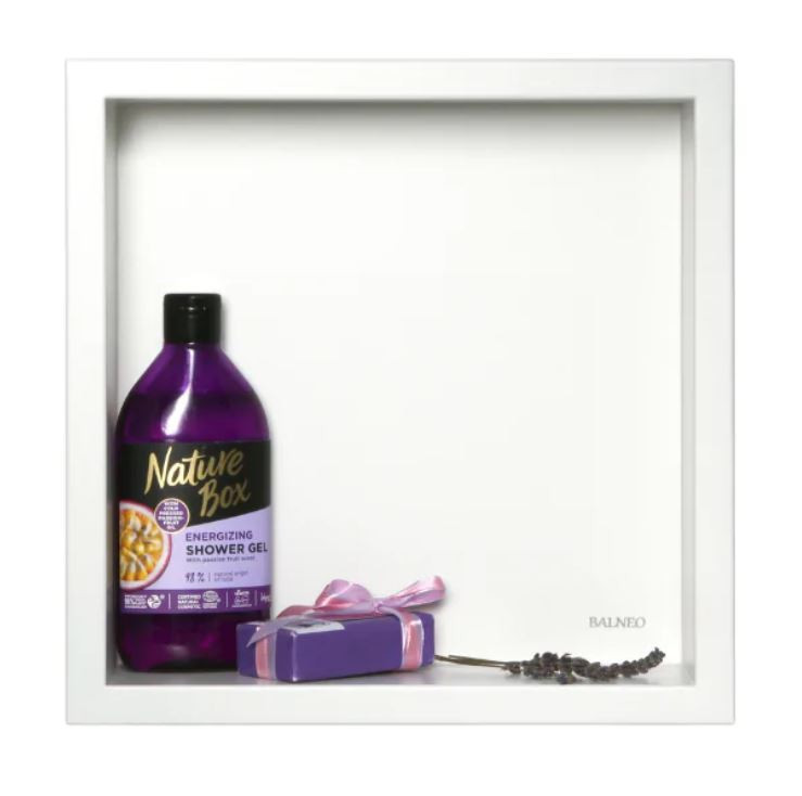 BALNEO WALL-BOX ONE Półka 30x30x10 cm podtynkowa, wnękowa, do zabudowy stal nierdzewna biały OB-WH2