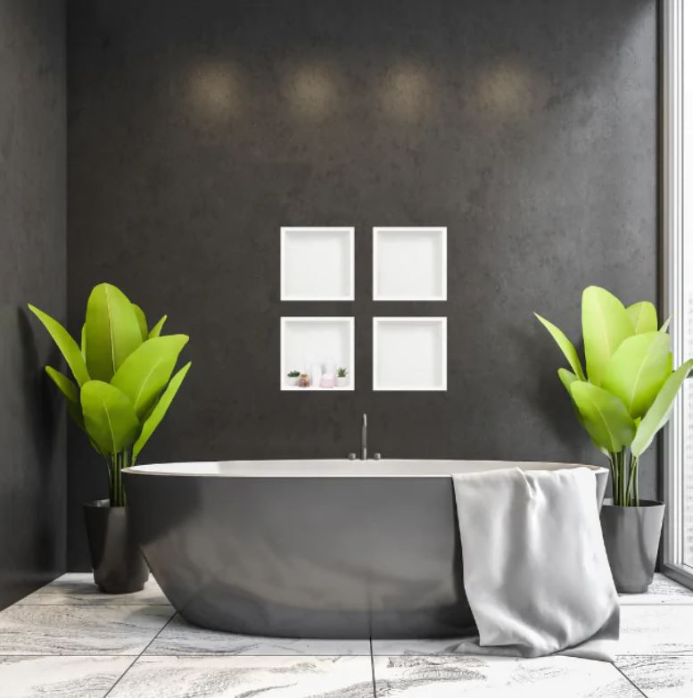 BALNEO WALL-BOX ONE Półka 30x30x10 cm podtynkowa, wnękowa, do zabudowy stal nierdzewna biały OB-WH2