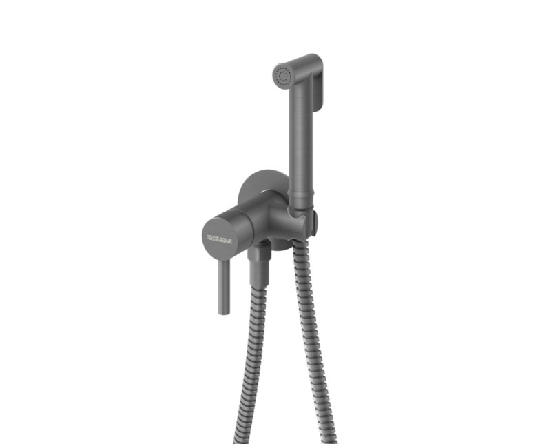 Kohlman Axel Gray bateria bidetowa podtynkowa - bidetta grafit szczotkowany QW135AG