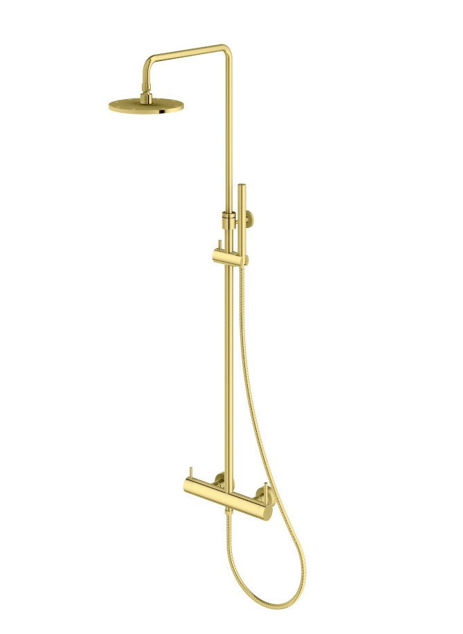 Kohlman Axel Gold zestaw prysznicowy z deszczownicą 20x20 złoty połysk QW276AGD