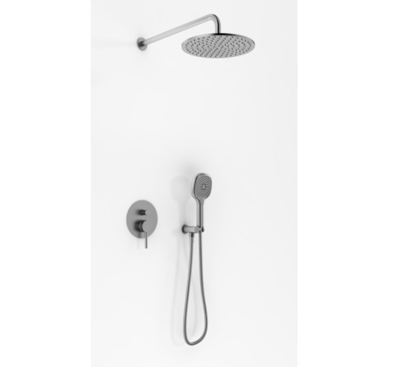 Kohlman Axel Gray zestaw podtynkowy z deszczownicą 25x25 grafit szczotkowany QW210AGR25