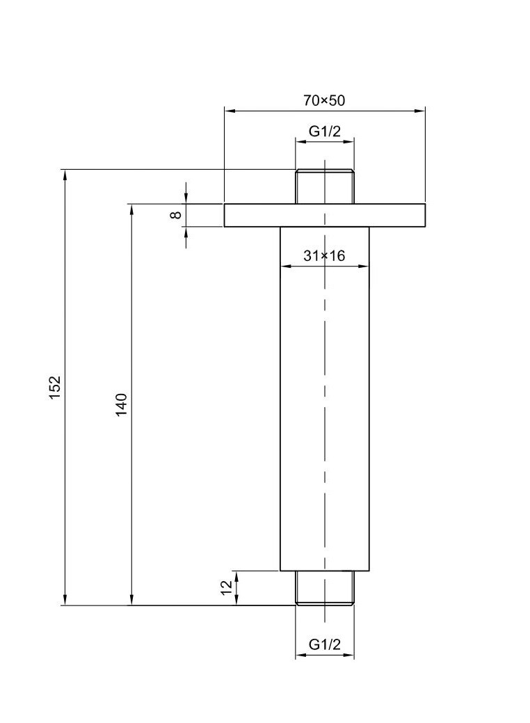 Kohlman ramię prysznicowe kwadratowe sufitowe 12cm chrom CQ
