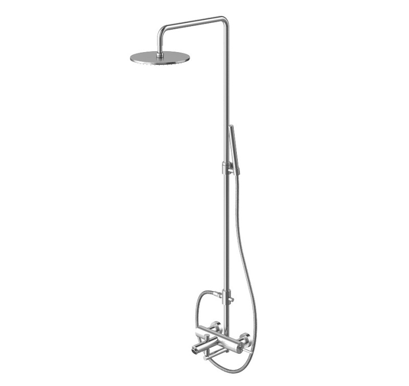 Kohlman Maxima zestaw prysznicowy z deszczownicą i wylewką chrom QW277M